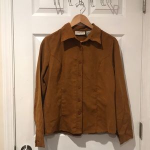 Suede long sleeve shirt
